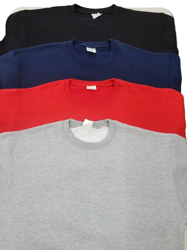 Crewneck sweatshirts closeup in 4 colors