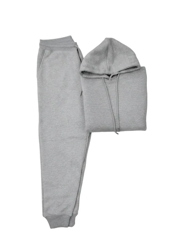 Grey fleece hoodie and jogger set