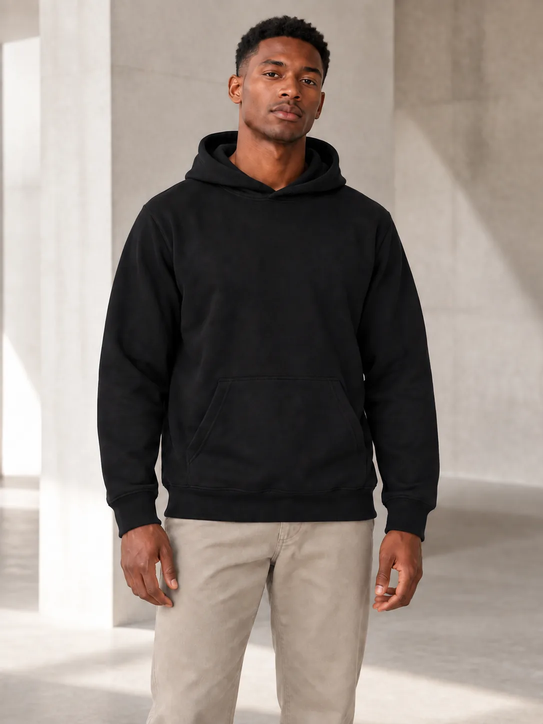 Black Gildan Heavyweight Pullover Hoodie