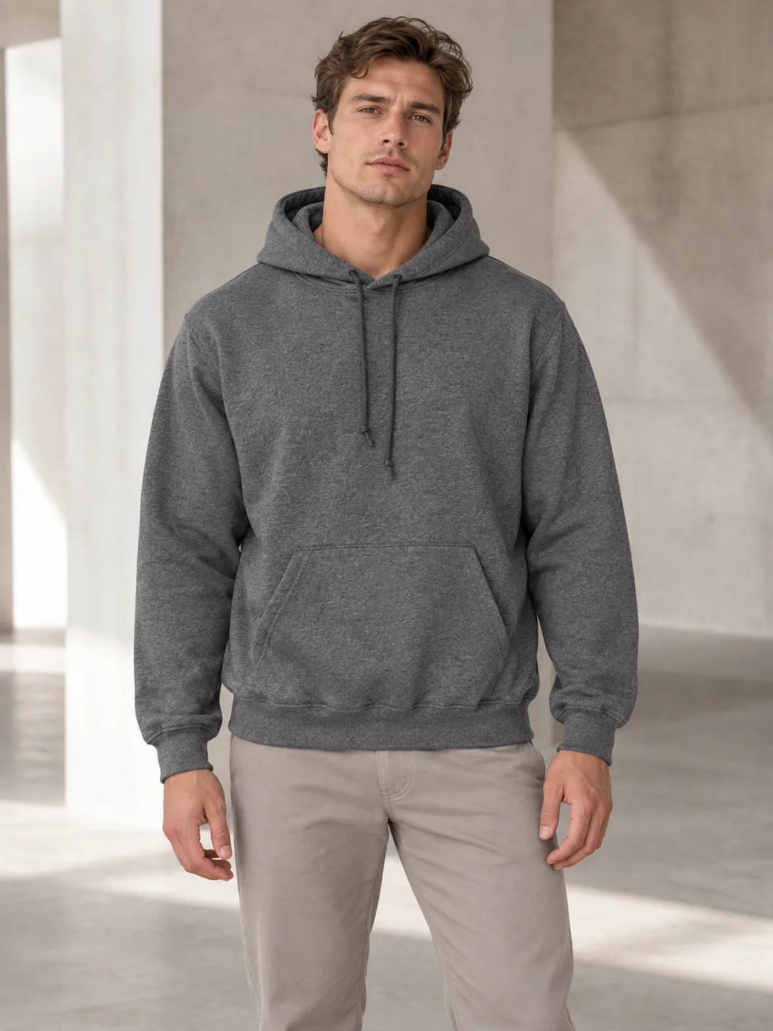 Gray Gildan Heavyweight Pullover Hoodie