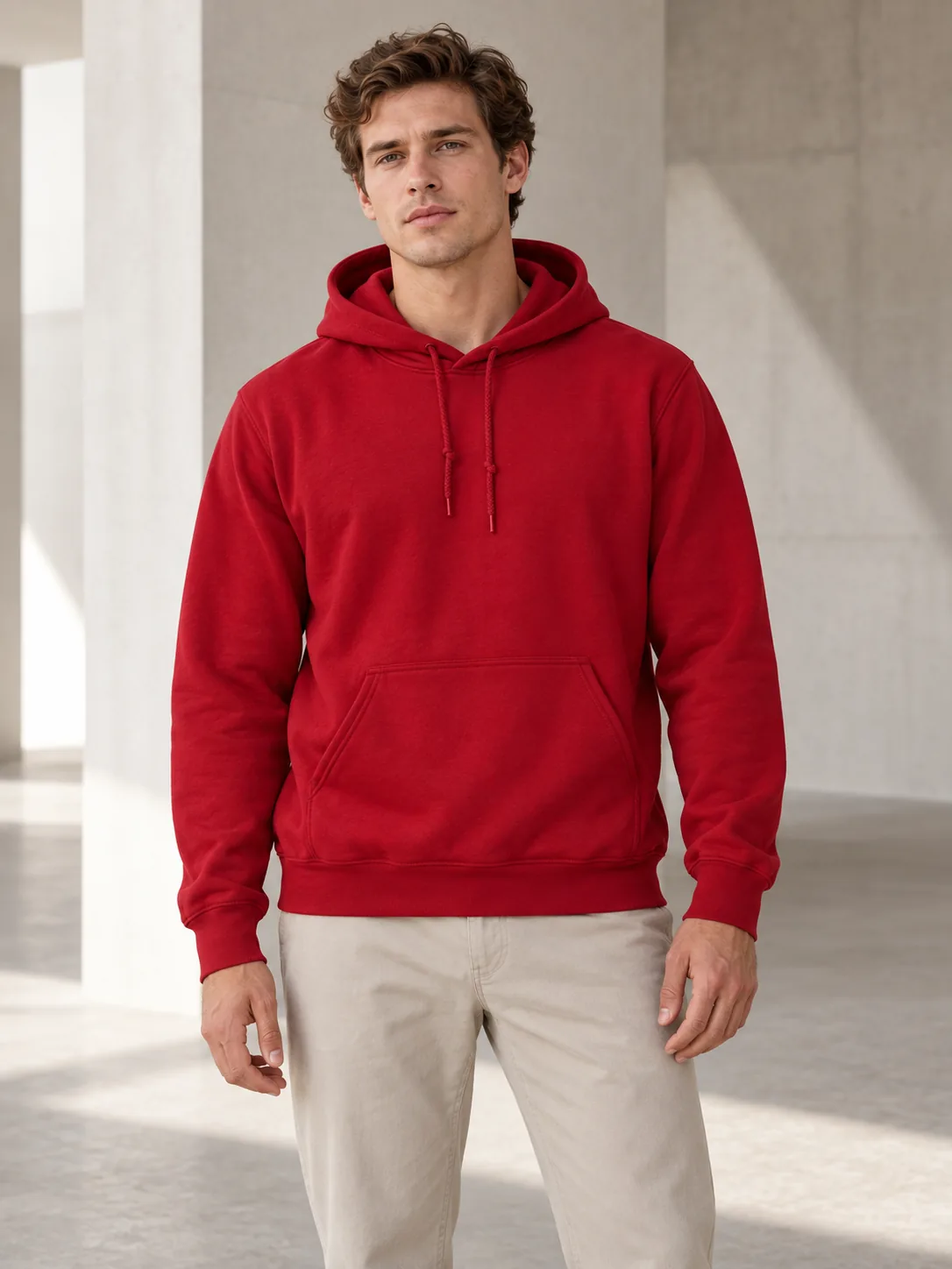 Red Gildan Heavyweight Pullover Hoodie