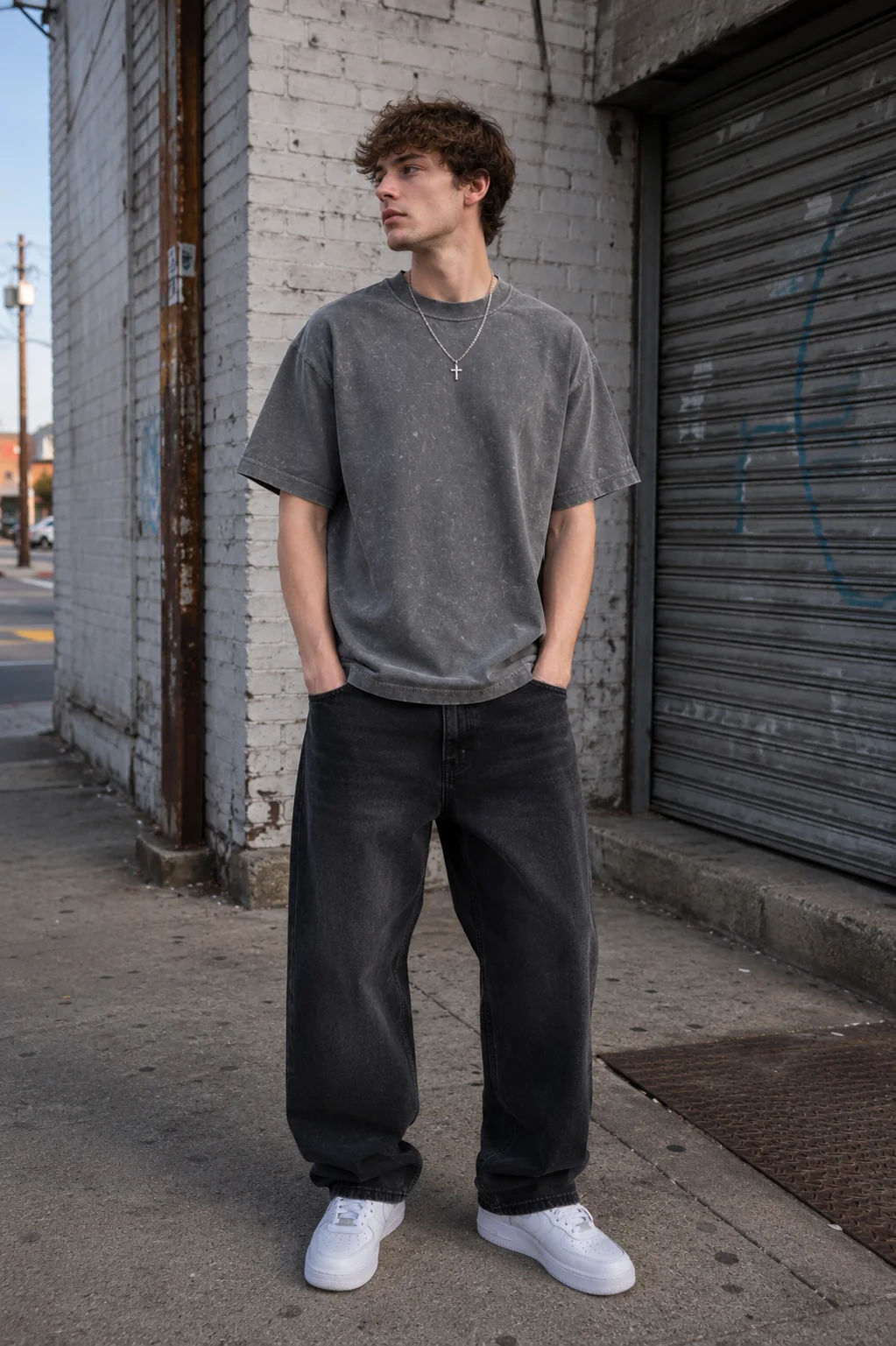 Charcoal Reverse Stitch Crop Tee