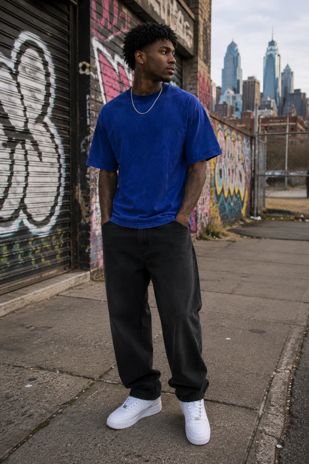 Royal Reverse Stitch Crop Tee