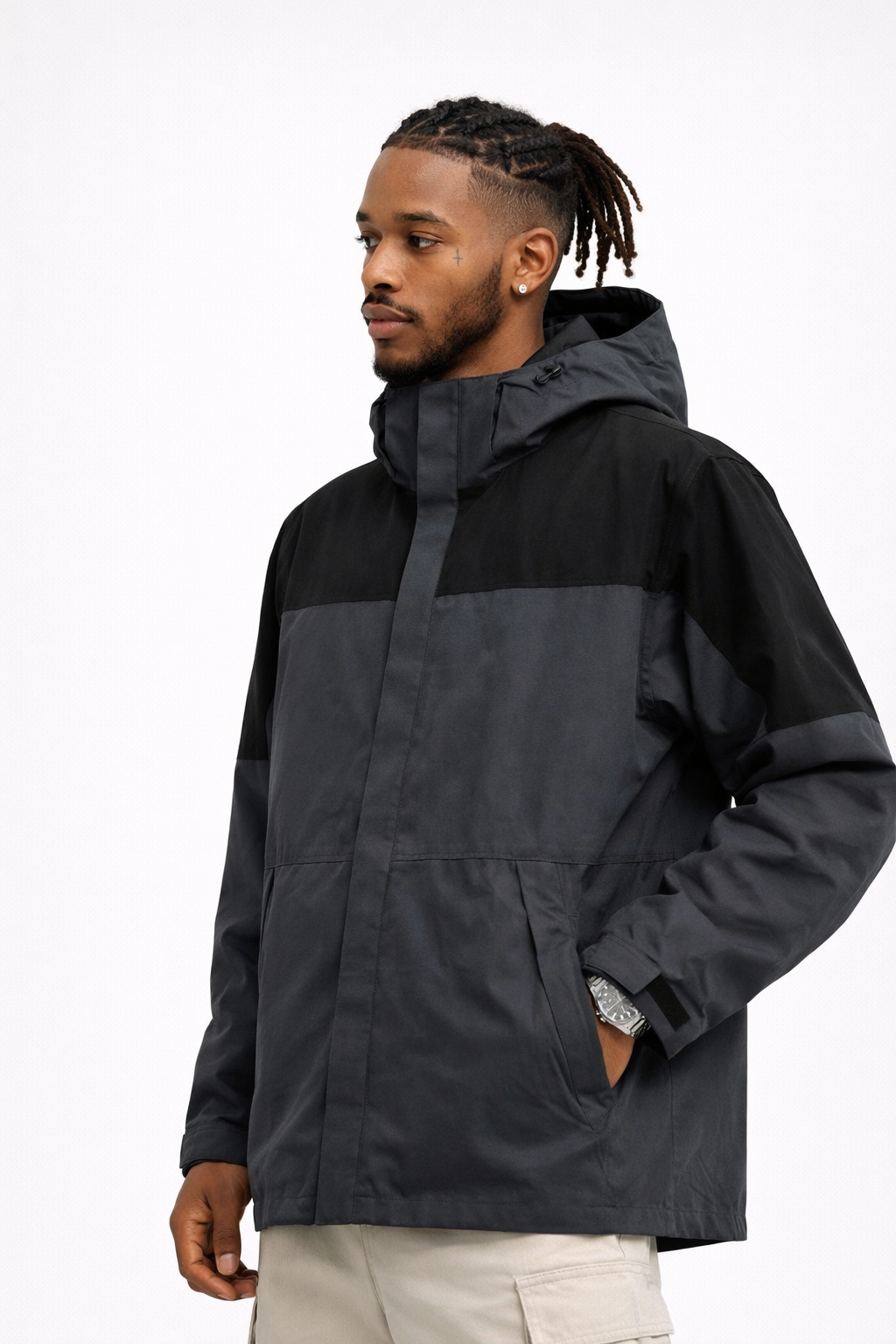 Charcoal windbreaker jacket - spring collection